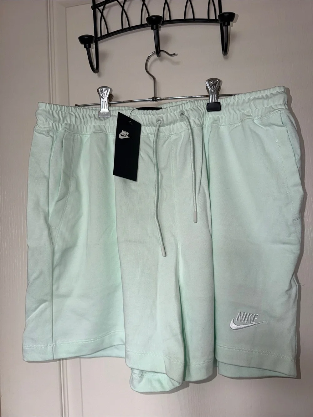 Nike Light Mint Green Fleece Drawstring Shorts